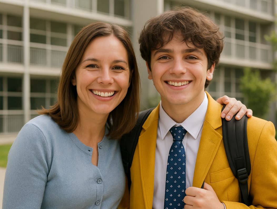 Estudiante y profesora en el campus del Intisana